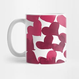 Watercolor melting hearts - viva magenta Mug